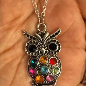 Multicolor Owl Pendant Necklace
